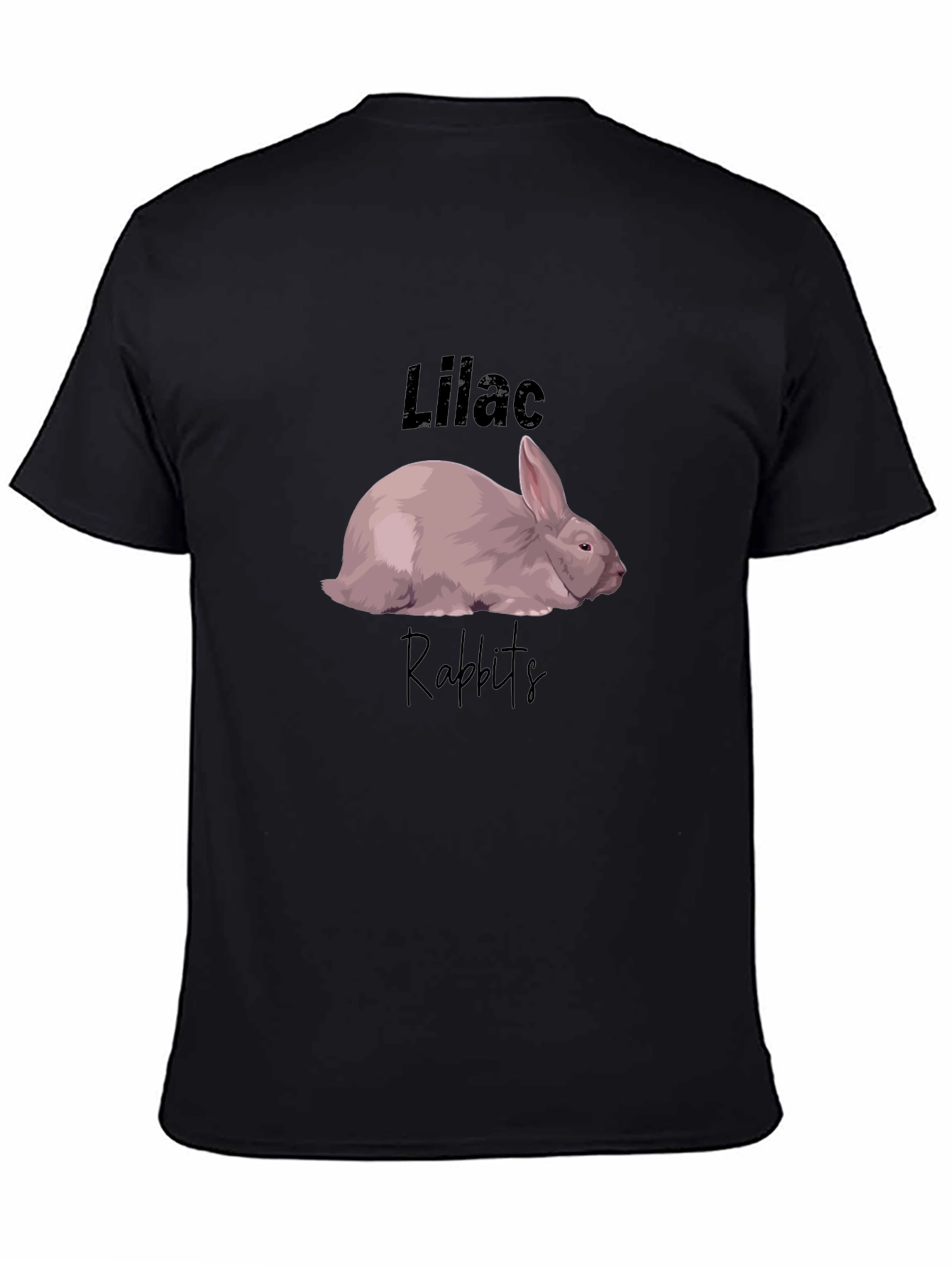 Lilac Rabbits Graphic T-Shirt - Black