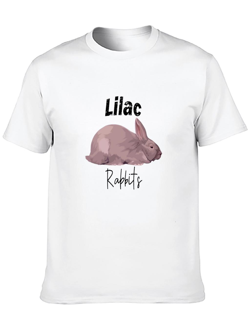 Lilac Rabbits Graphic T-Shirt - Black