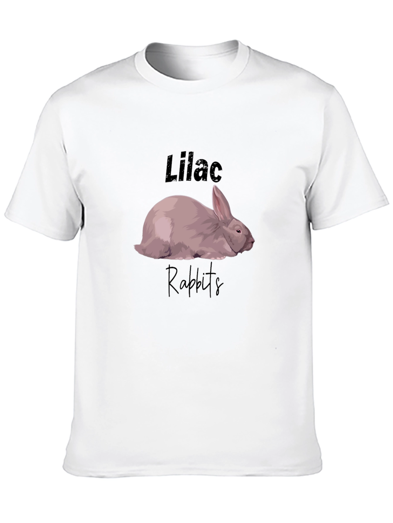 Lilac Rabbits Graphic T-Shirt - Black
