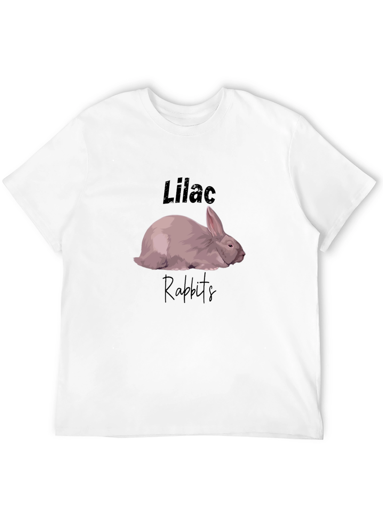 Lilac Rabbits Graphic T-Shirt - Black