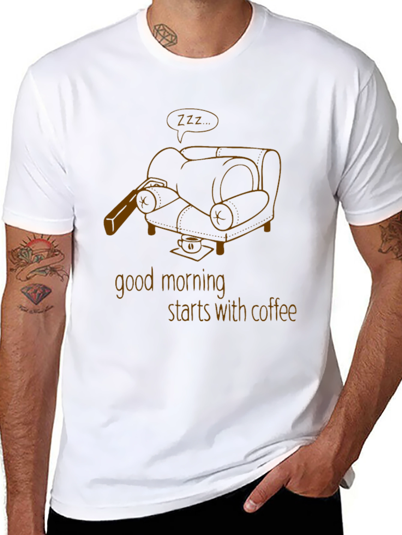 Good Morning Coffee Black Graphic Tee