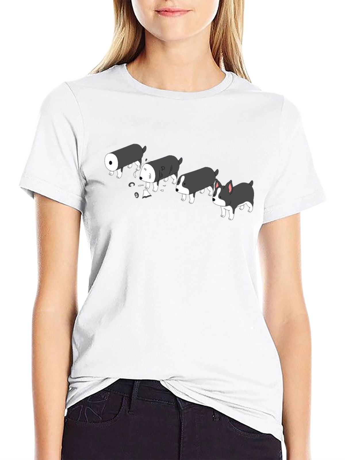 Sushi Dog Black T-Shirt - Funny Cute Graphic Tee