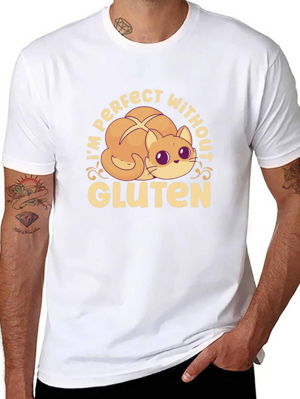 Gluten-Free Kitty Cat T-Shirt - Perfect Without Gluten
