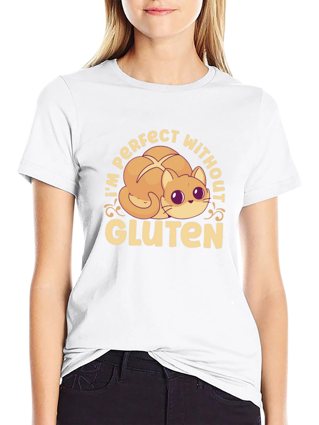 Gluten-Free Kitty Cat T-Shirt - Perfect Without Gluten