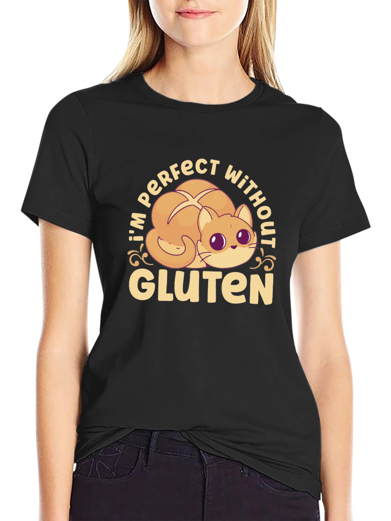 Gluten-Free Kitty Cat T-Shirt - Perfect Without Gluten