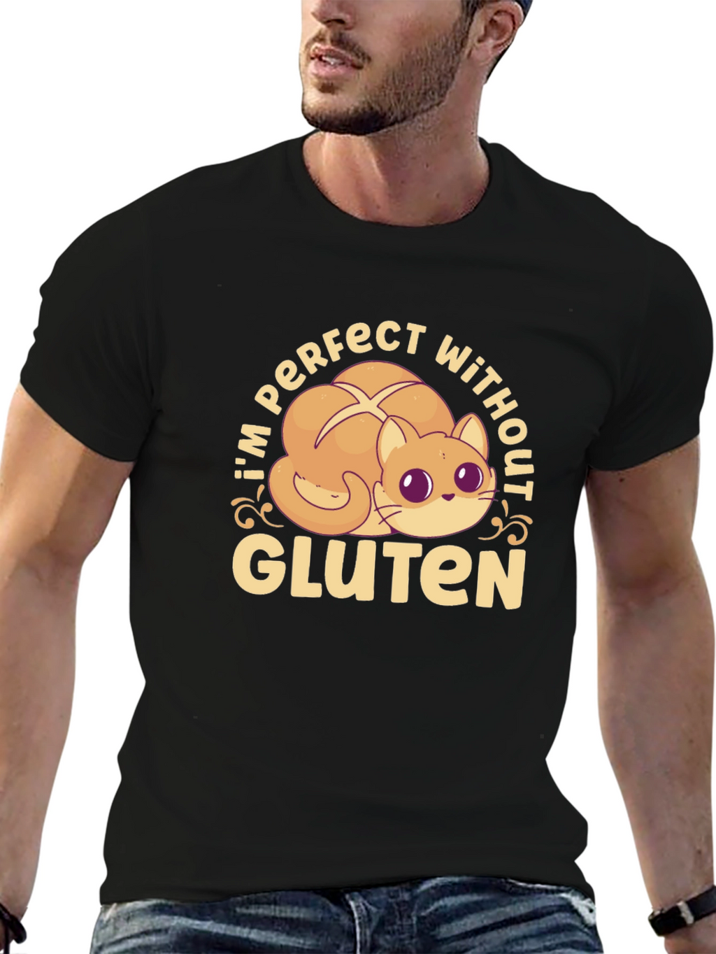 Gluten-Free Kitty Cat T-Shirt - Perfect Without Gluten
