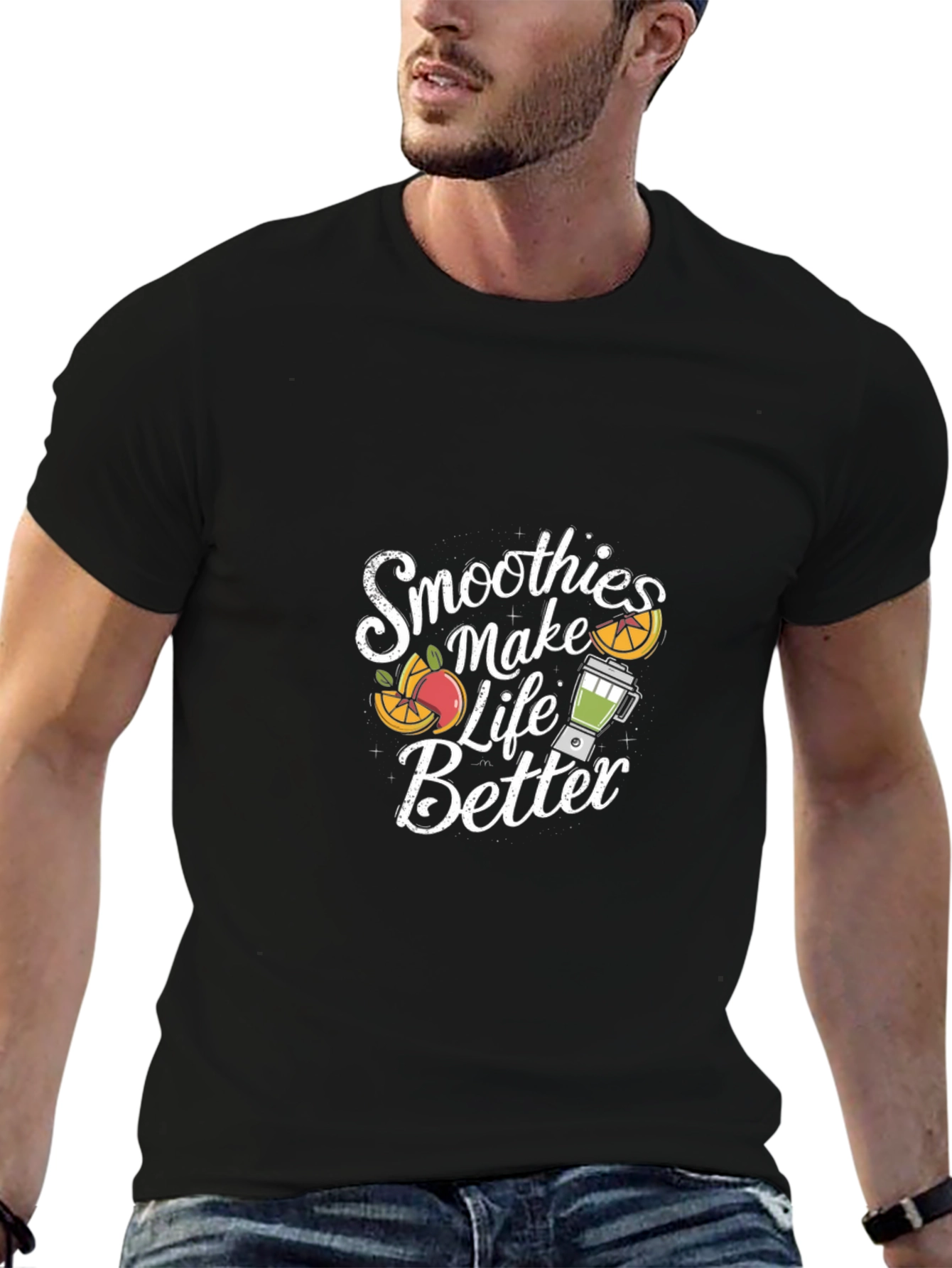 Smoothies Make Life Better Black T-Shirt
