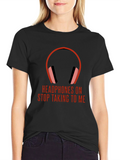 Headphones On Graphic Tee - Introvert Humor T-Shirt