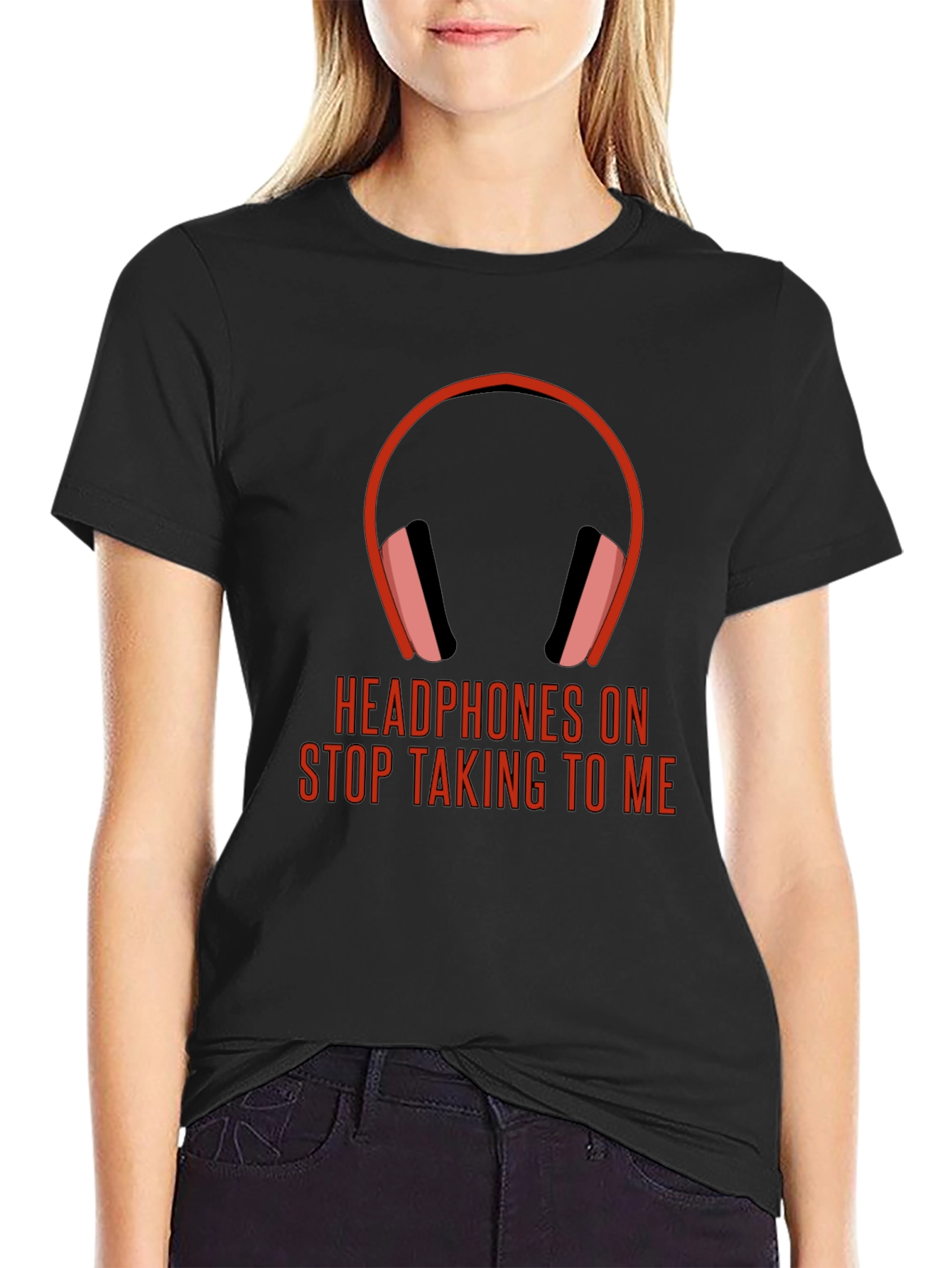 Headphones On Graphic Tee - Introvert Humor T-Shirt