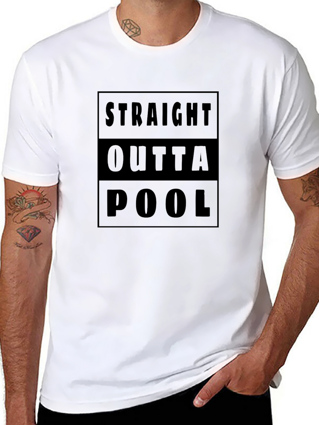 Straight Outta Pool - Novelty Graphic T-Shirt