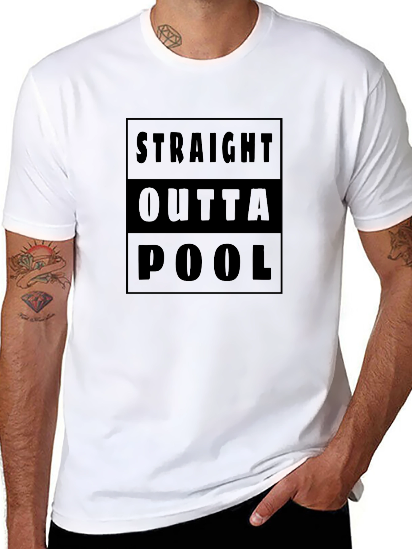 Straight Outta Pool - Novelty Graphic T-Shirt