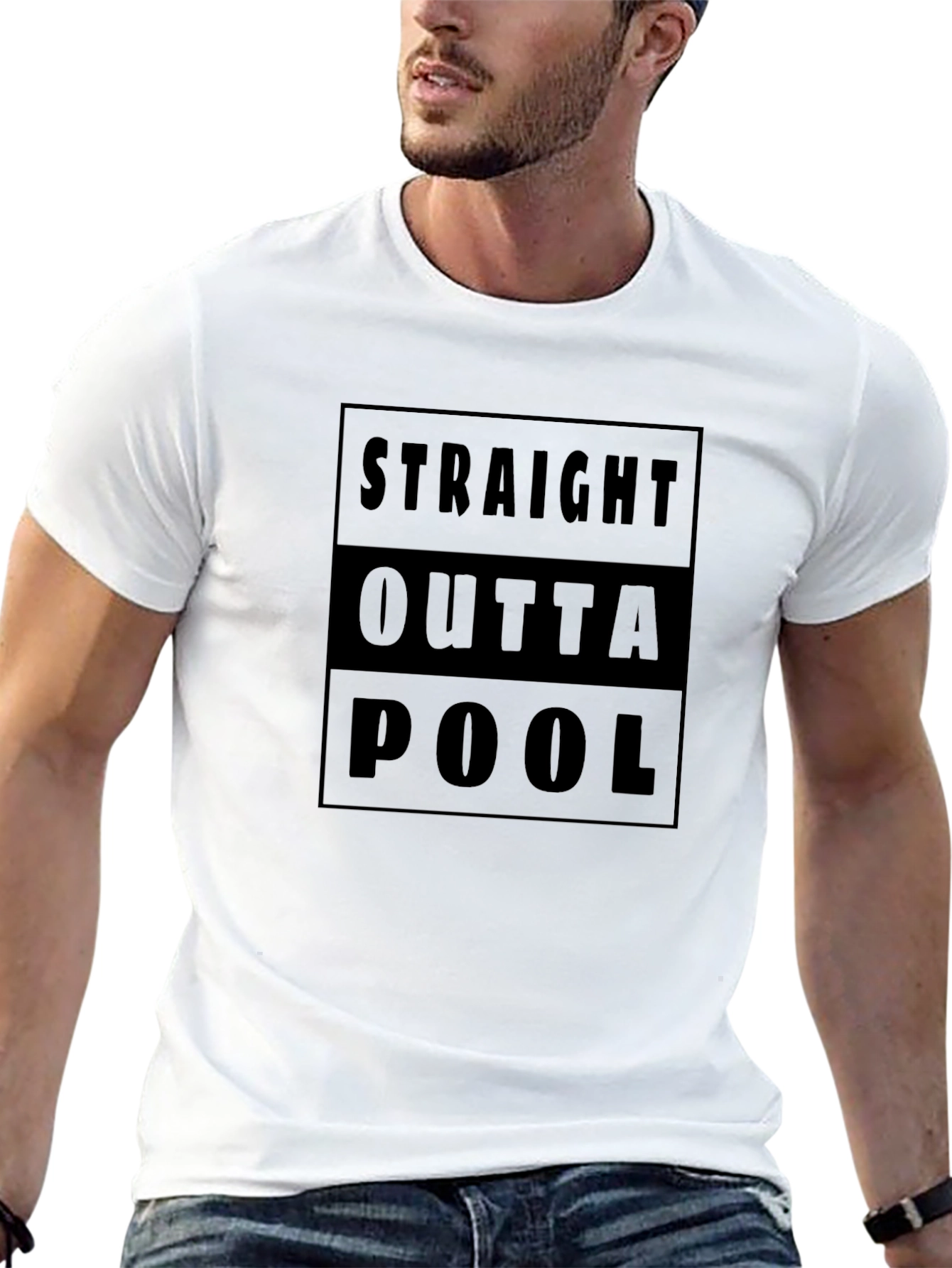 Straight Outta Pool - Novelty Graphic T-Shirt