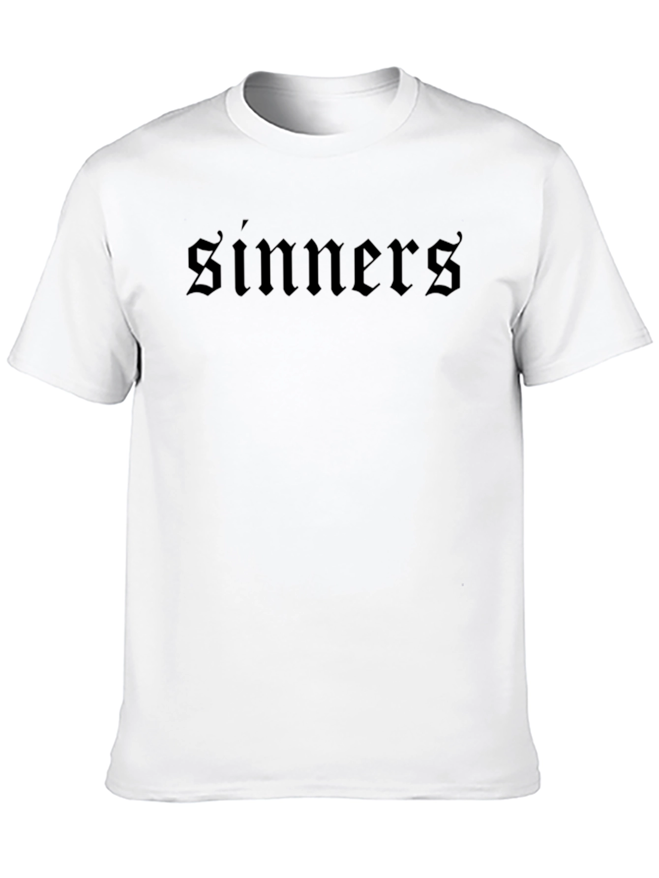 Sinners Black Crew Neck T-Shirt - Bold Gothic Style