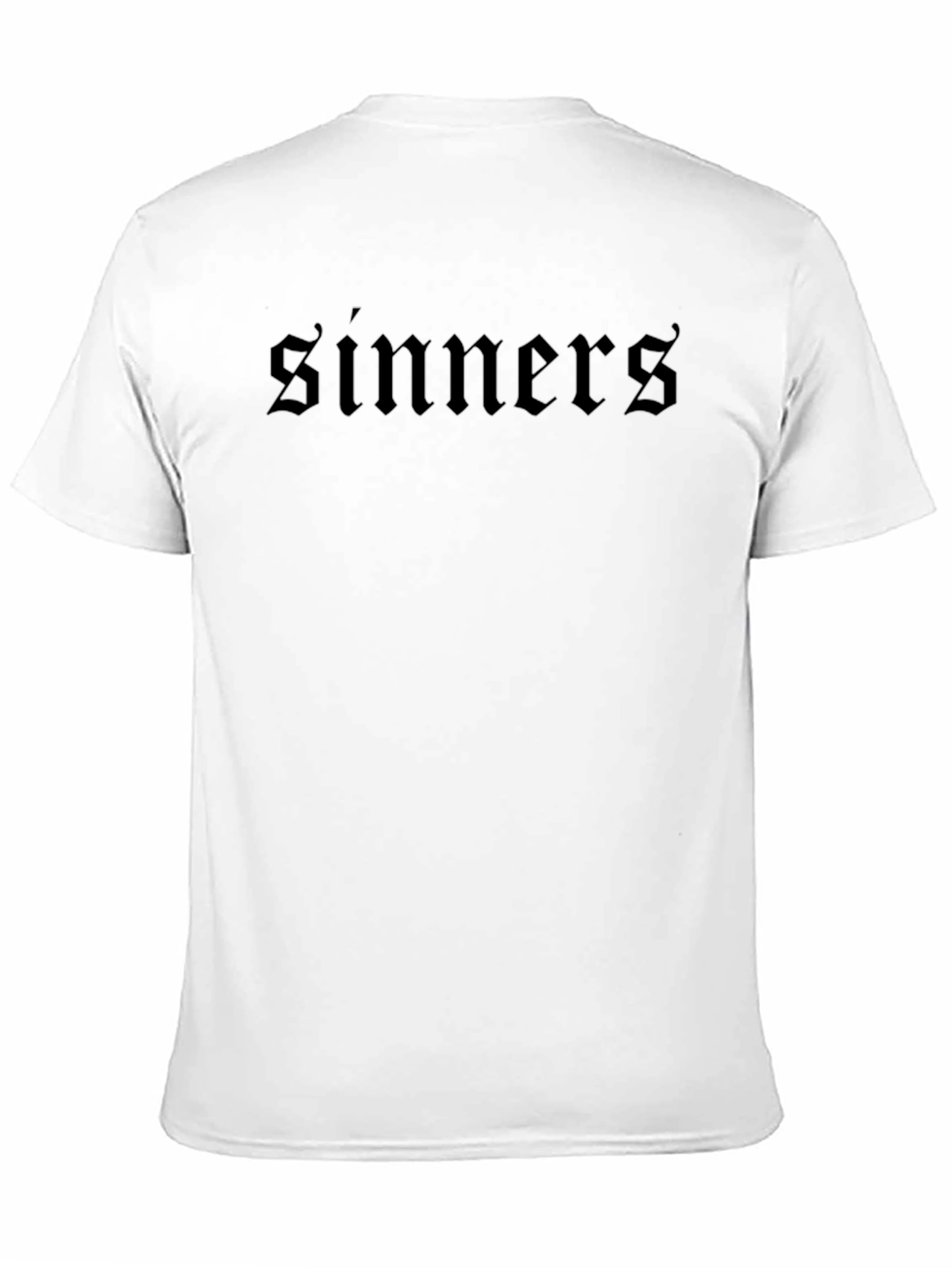 Sinners Black Crew Neck T-Shirt - Bold Gothic Style