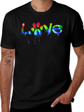 Love Paw Print Tie-Dye Graphic T-Shirt