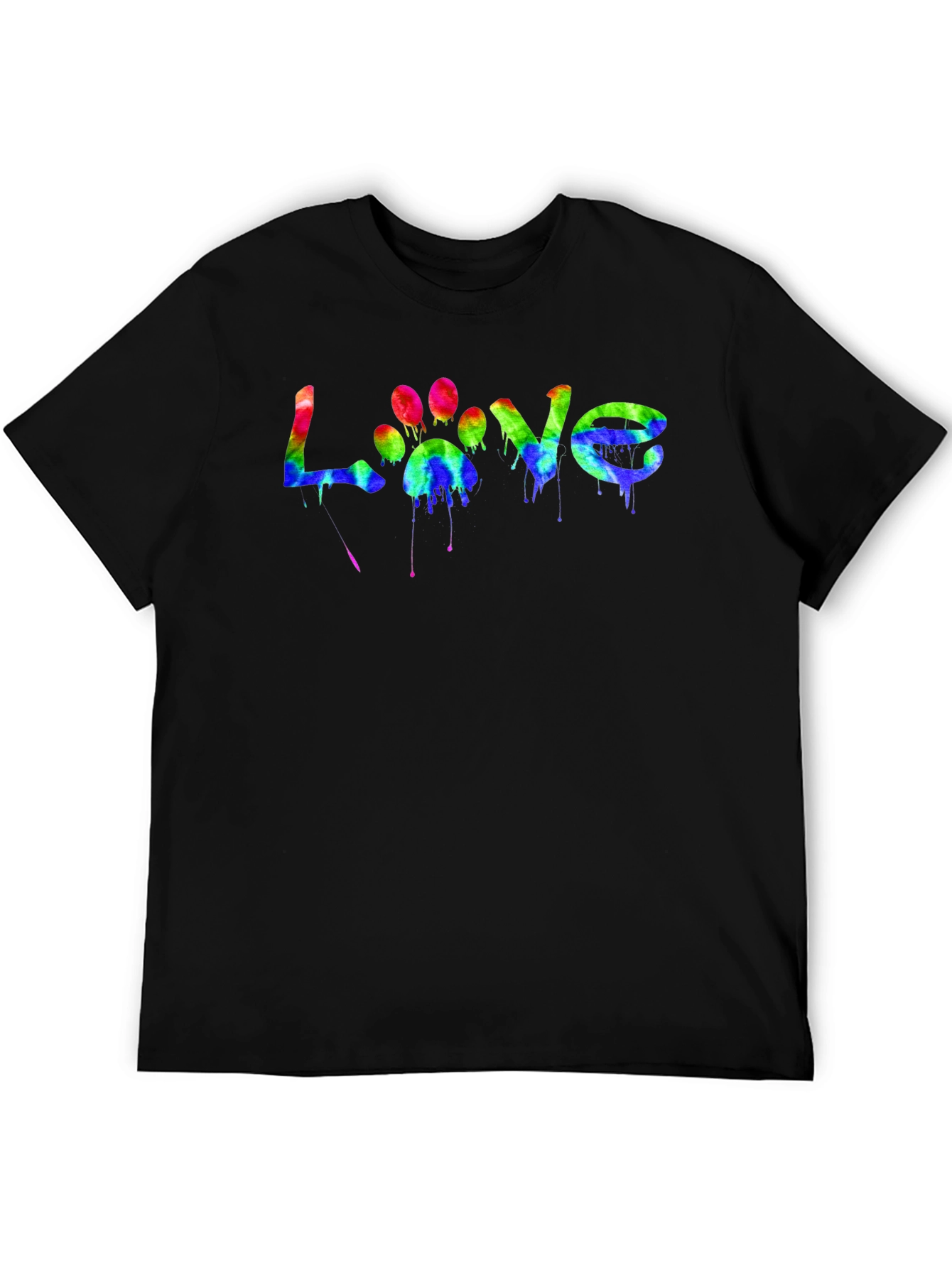 Love Paw Print Tie-Dye Graphic T-Shirt