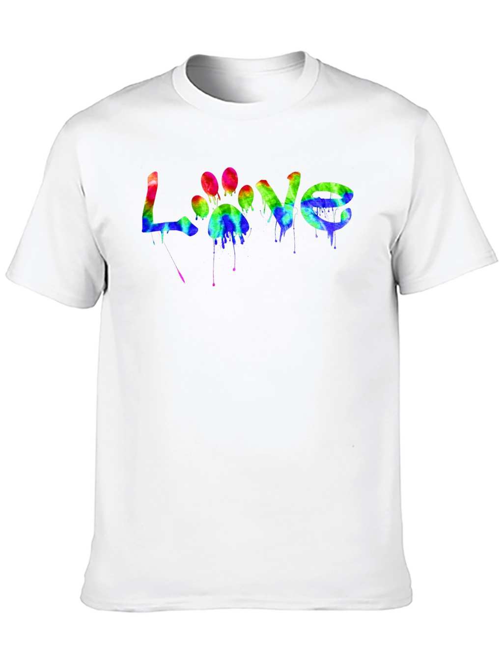 Love Paw Print Tie-Dye Graphic T-Shirt