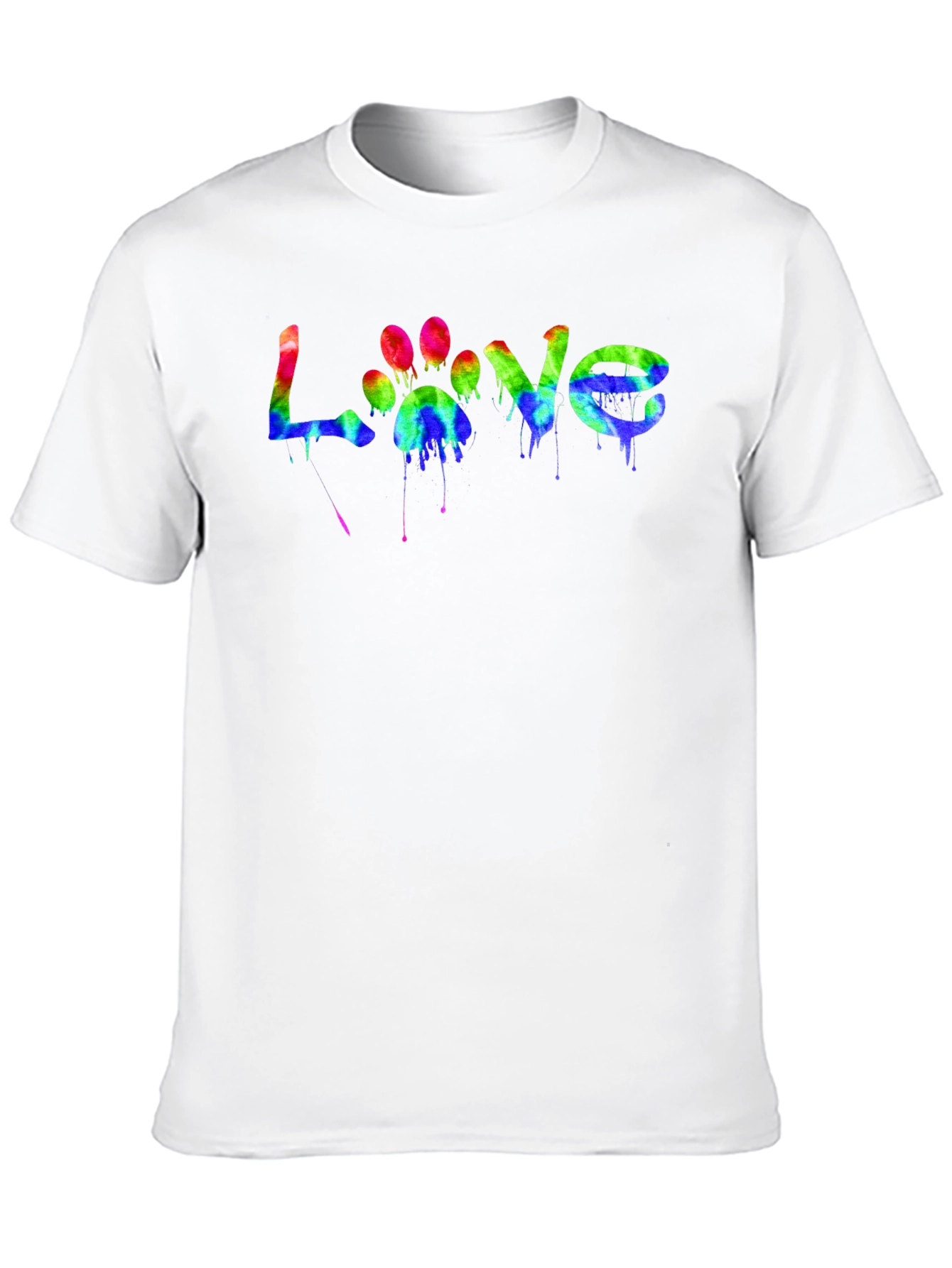 Love Paw Print Tie-Dye Graphic T-Shirt