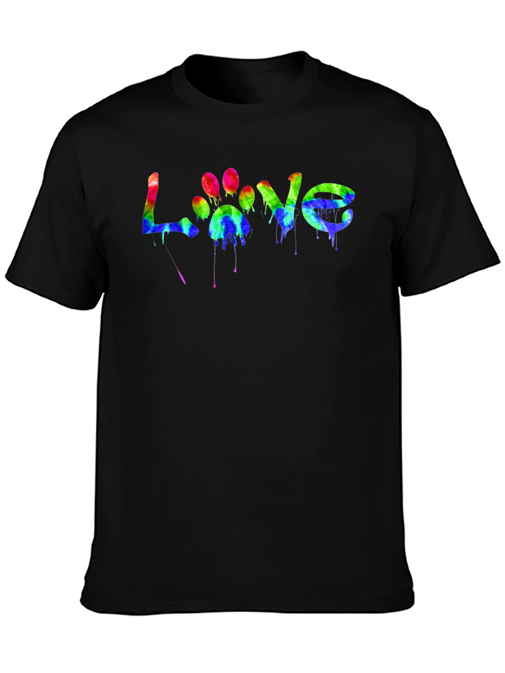 Love Paw Print Tie-Dye Graphic T-Shirt