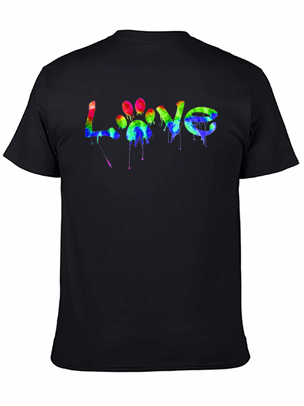 Love Paw Print Tie-Dye Graphic T-Shirt