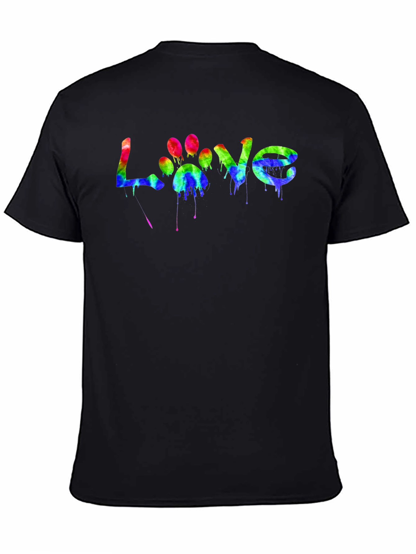 Love Paw Print Tie-Dye Graphic T-Shirt