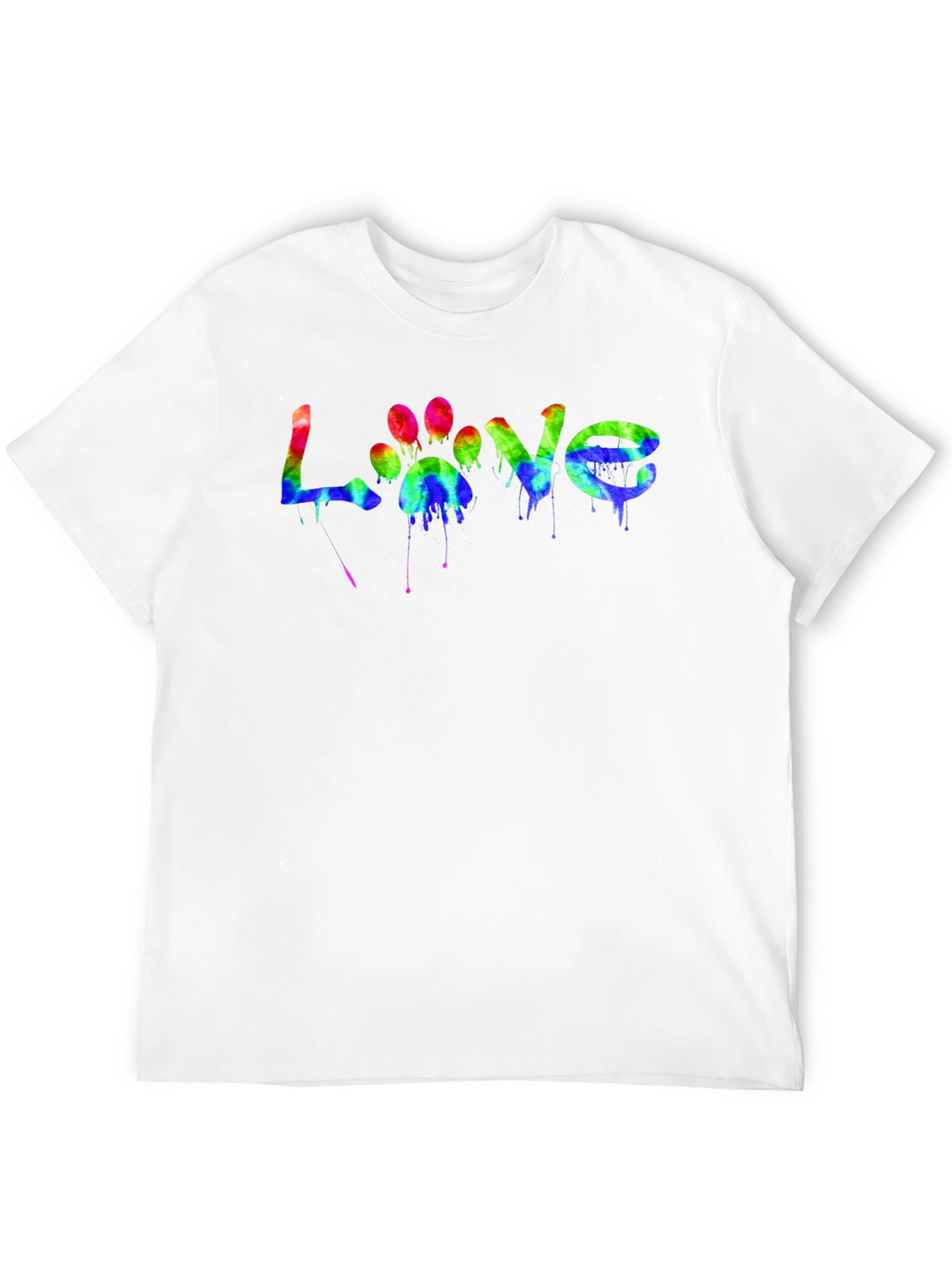 Love Paw Print Tie-Dye Graphic T-Shirt