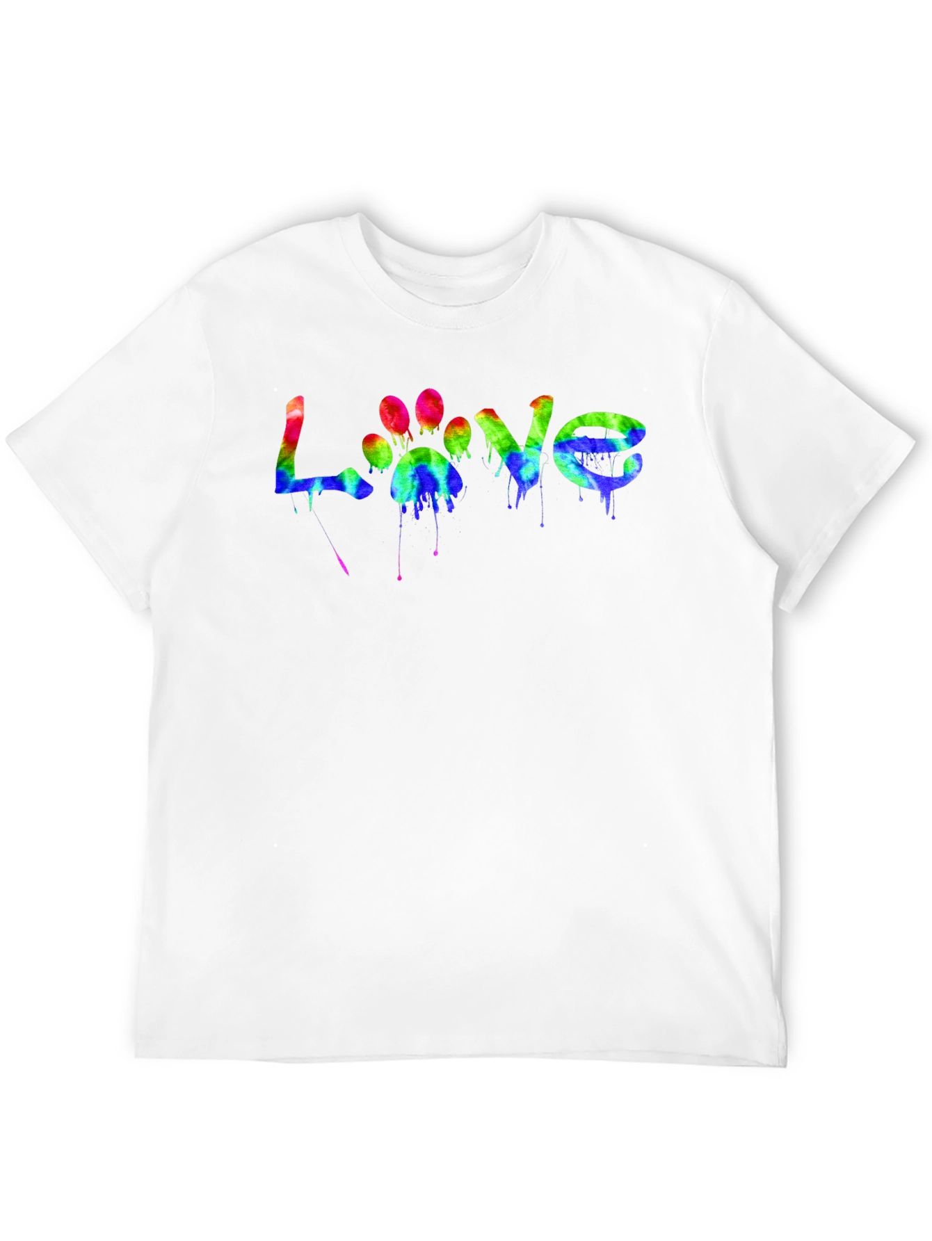 Love Paw Print Tie-Dye Graphic T-Shirt
