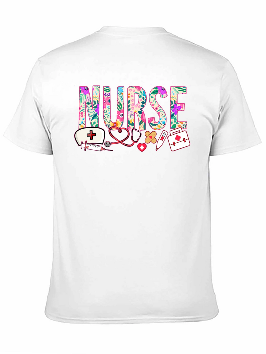 Floral Nurse Graphic T-Shirt