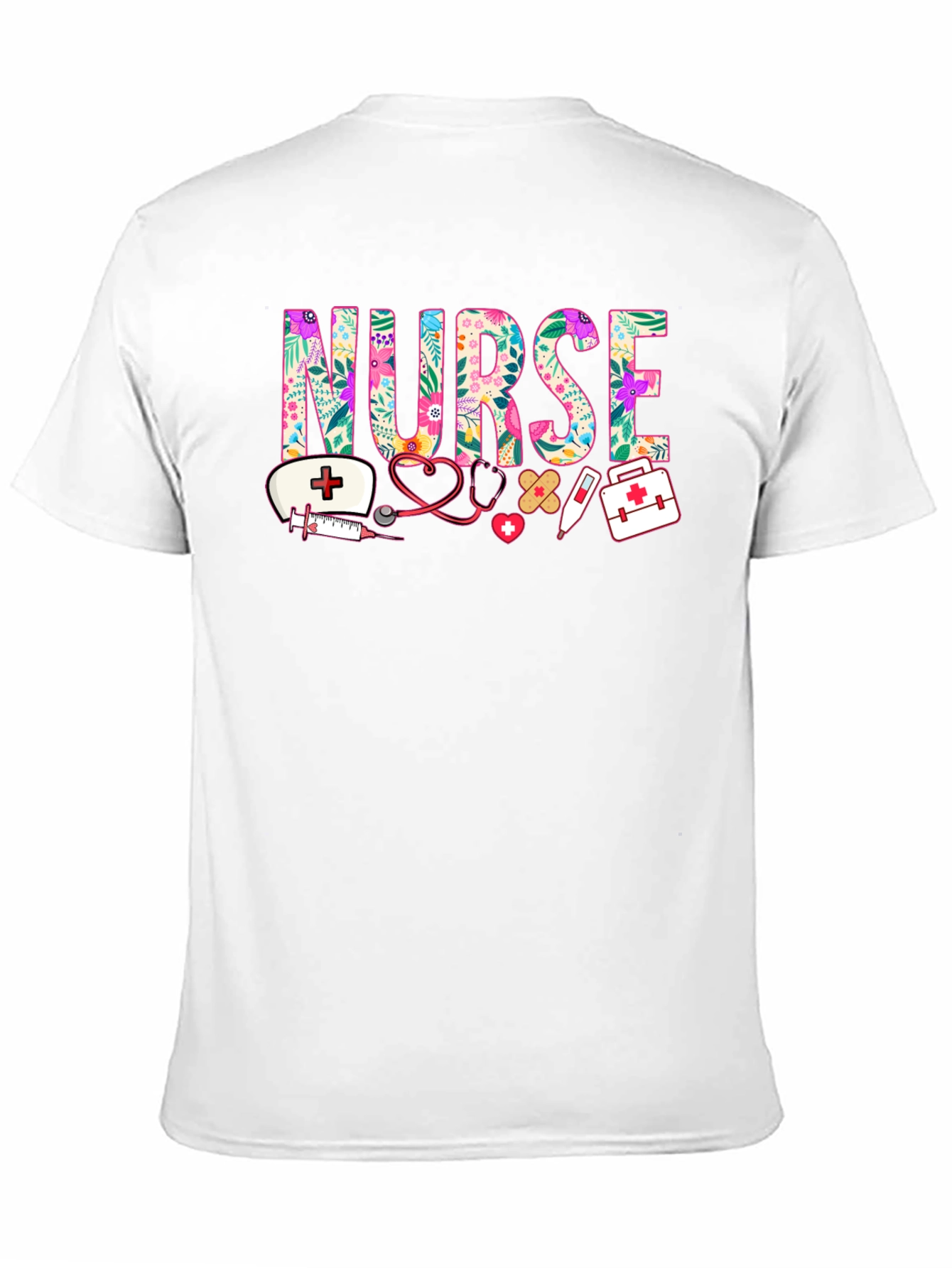 Floral Nurse Graphic T-Shirt