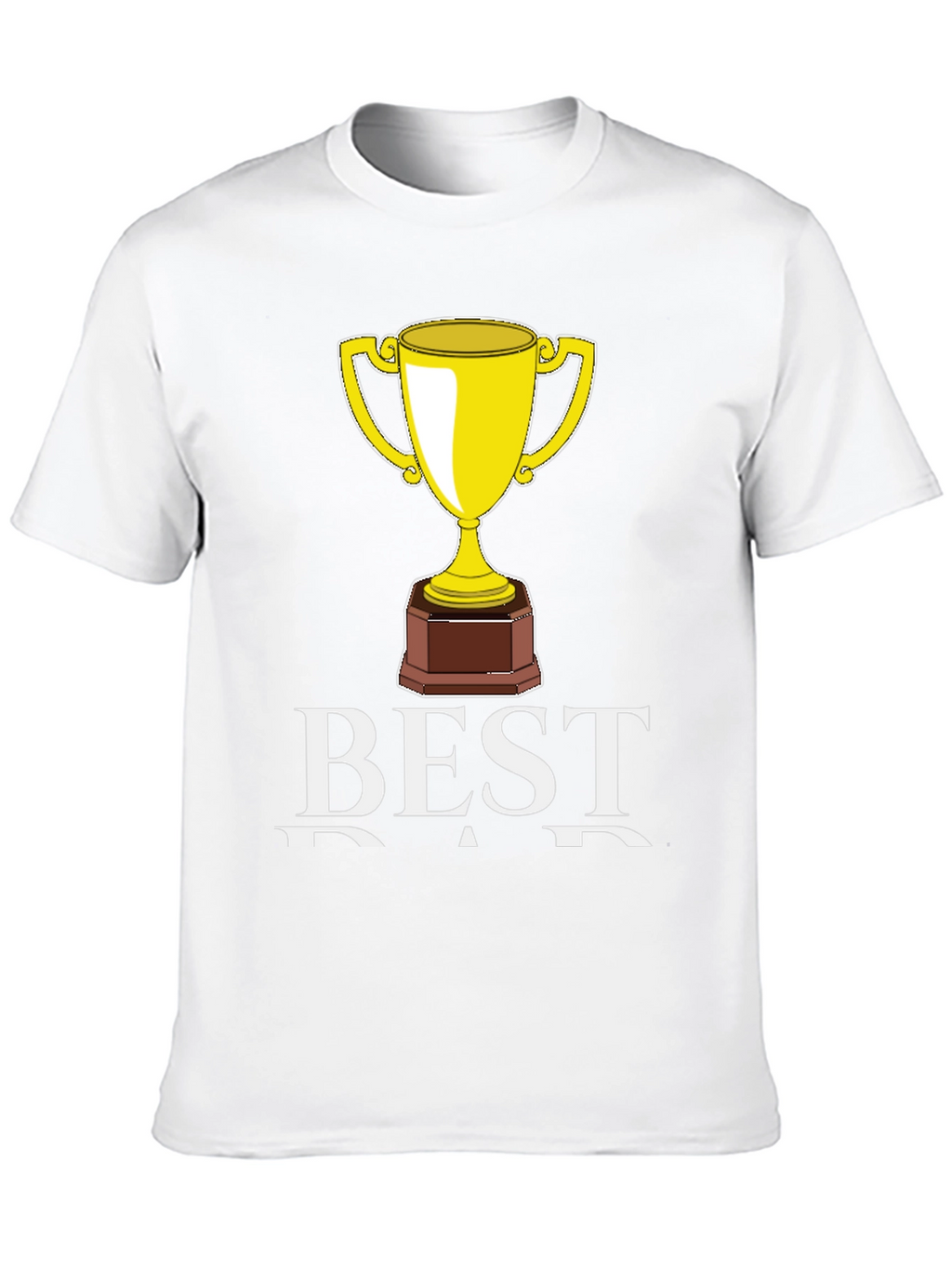 Best Dad Trophy Graphic Tee - Black Cotton T-Shirt