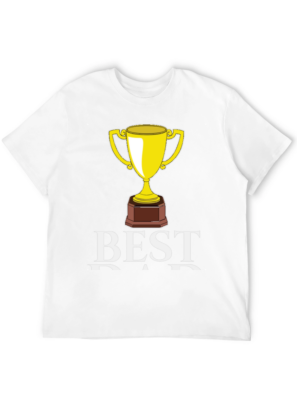 Best Dad Trophy Graphic Tee - Black Cotton T-Shirt