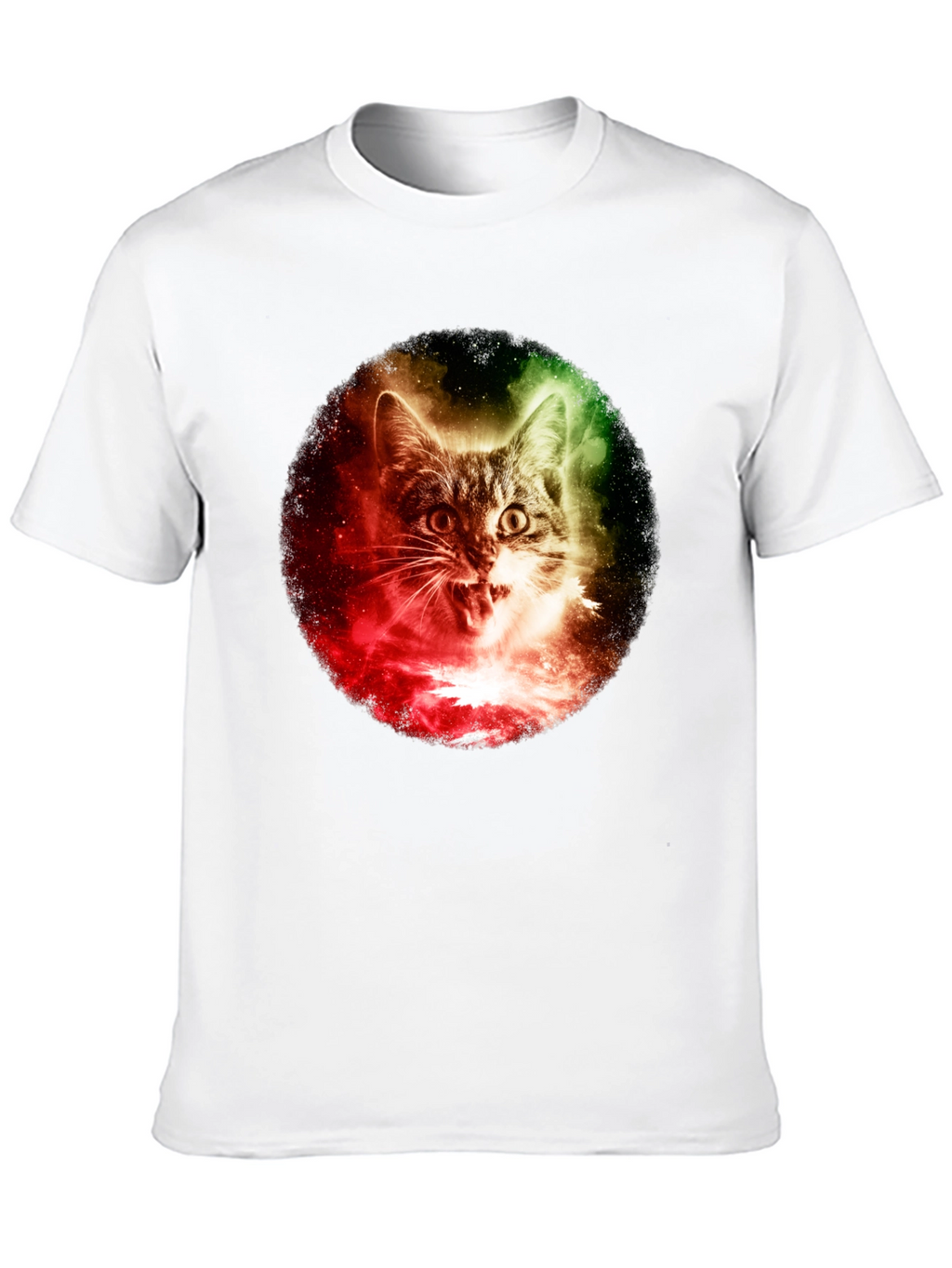 Cosmic Cat Graphic T-Shirt - Black