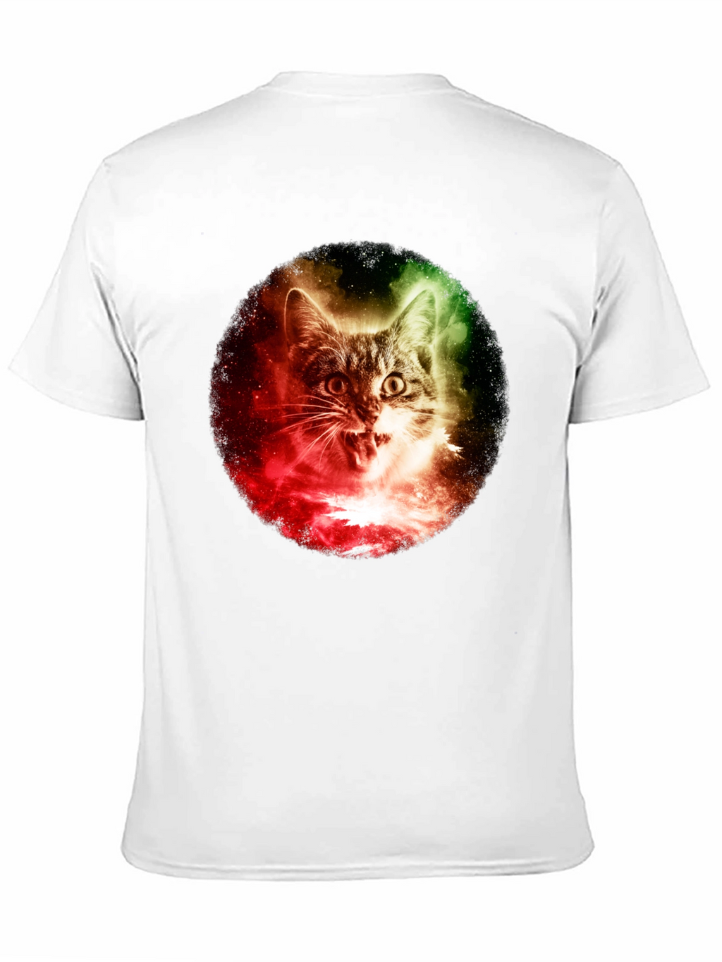 Cosmic Cat Graphic T-Shirt - Black