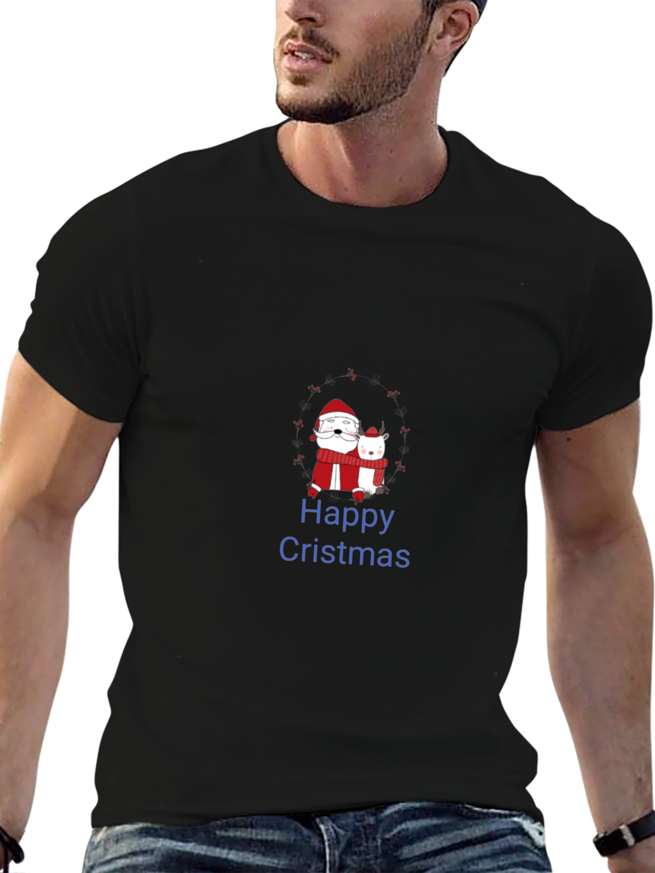 Happy Cristmas Santa & Deer T-Shirt