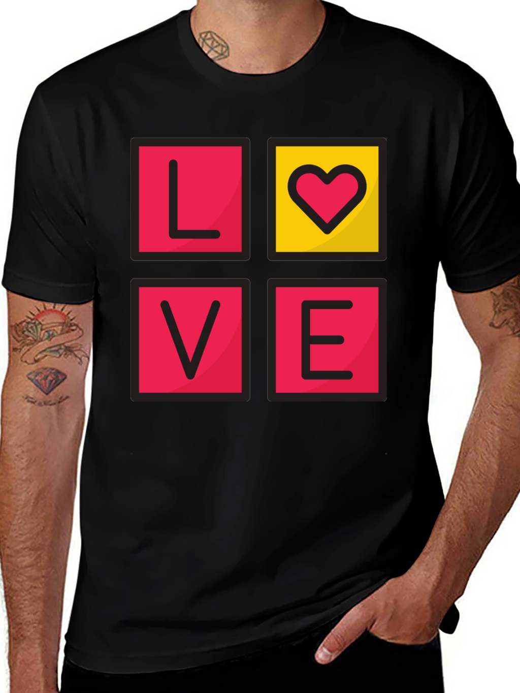 LOVE Graphic Tee - Mens Black T-Shirt