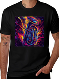 Vibrant Tuba Graphic Tee - Musical Instrument Shirt