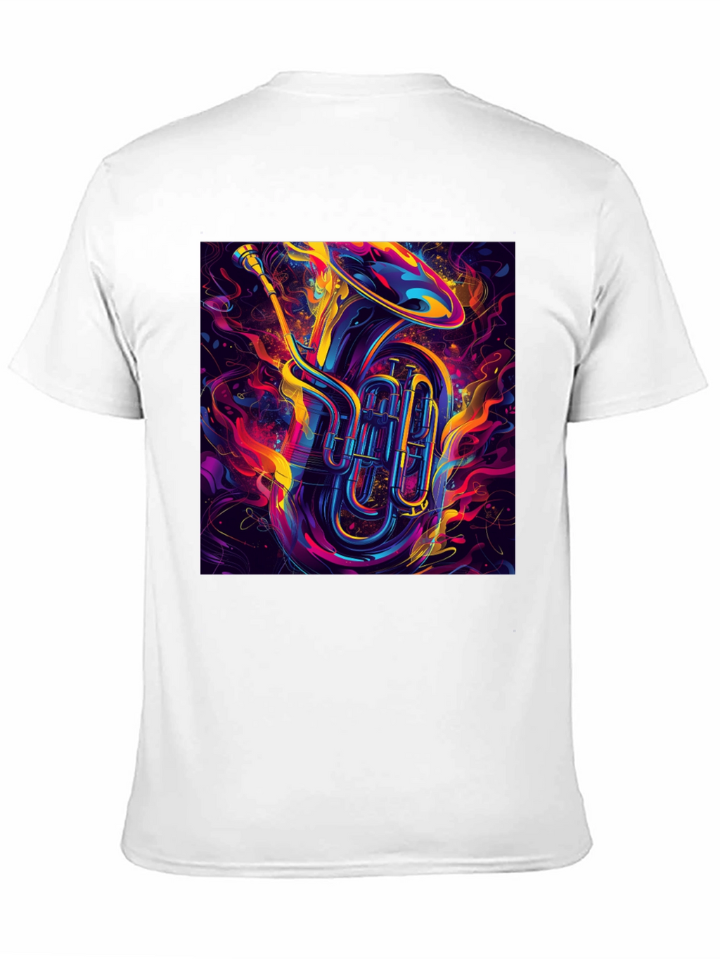 Vibrant Tuba Graphic Tee - Musical Instrument Shirt