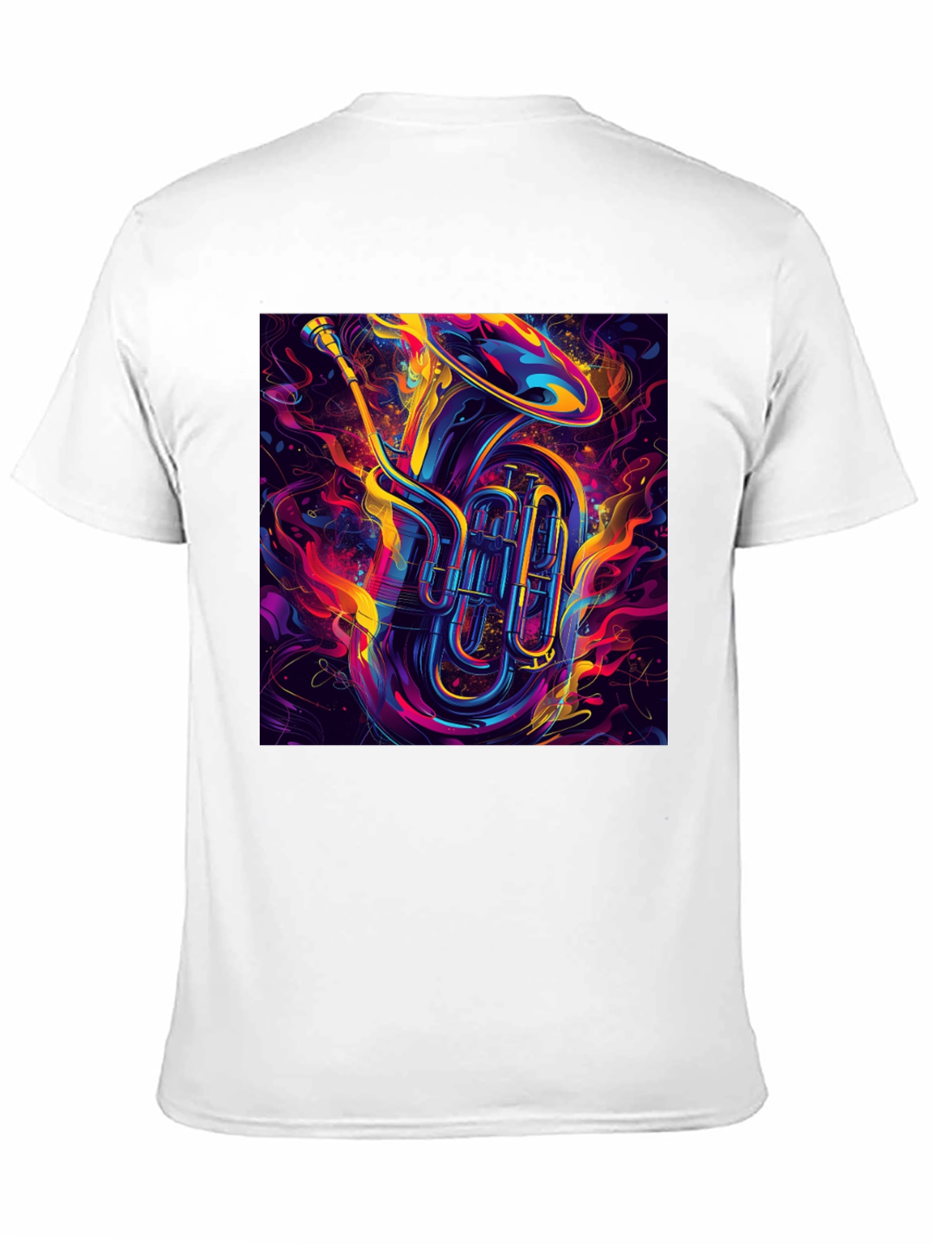 Vibrant Tuba Graphic Tee - Musical Instrument Shirt