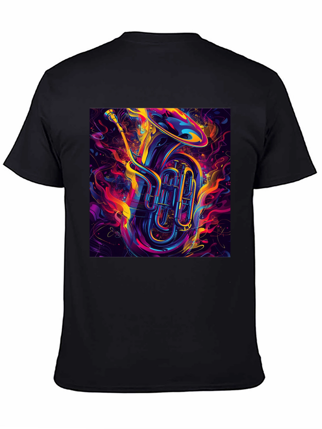 Vibrant Tuba Graphic Tee - Musical Instrument Shirt