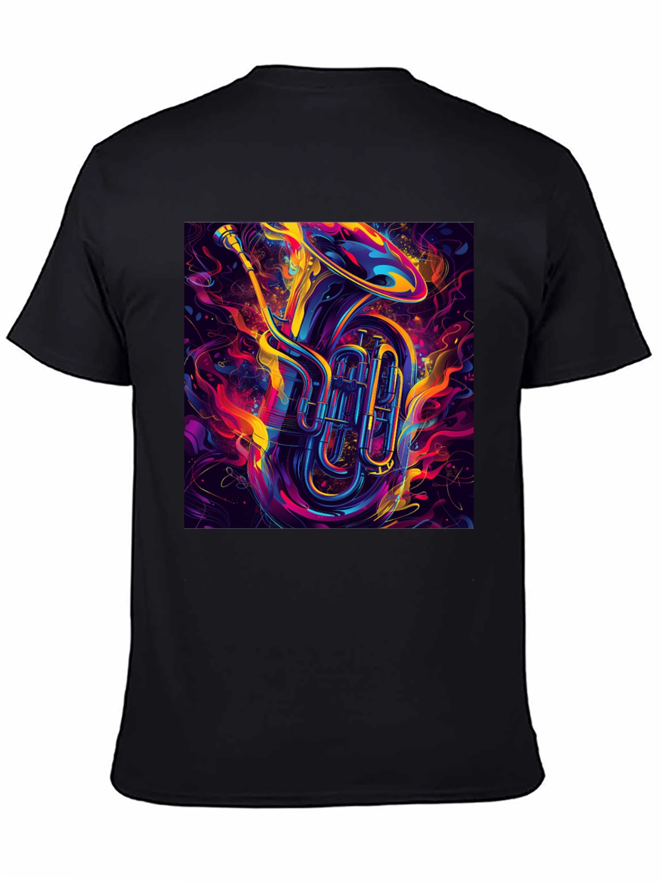 Vibrant Tuba Graphic Tee - Musical Instrument Shirt