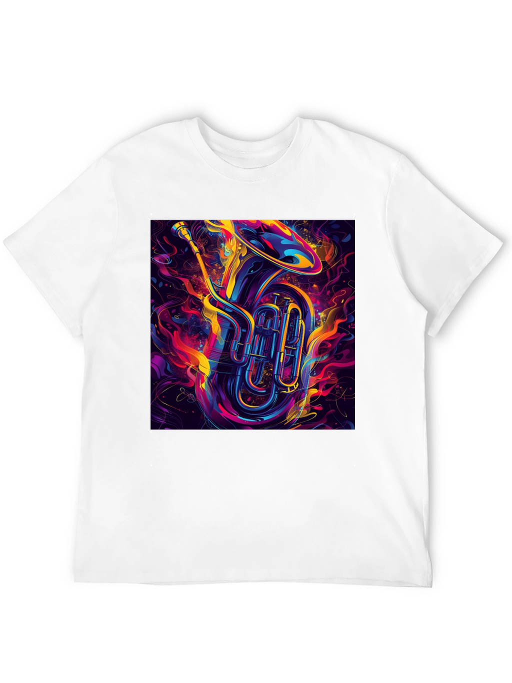 Vibrant Tuba Graphic Tee - Musical Instrument Shirt
