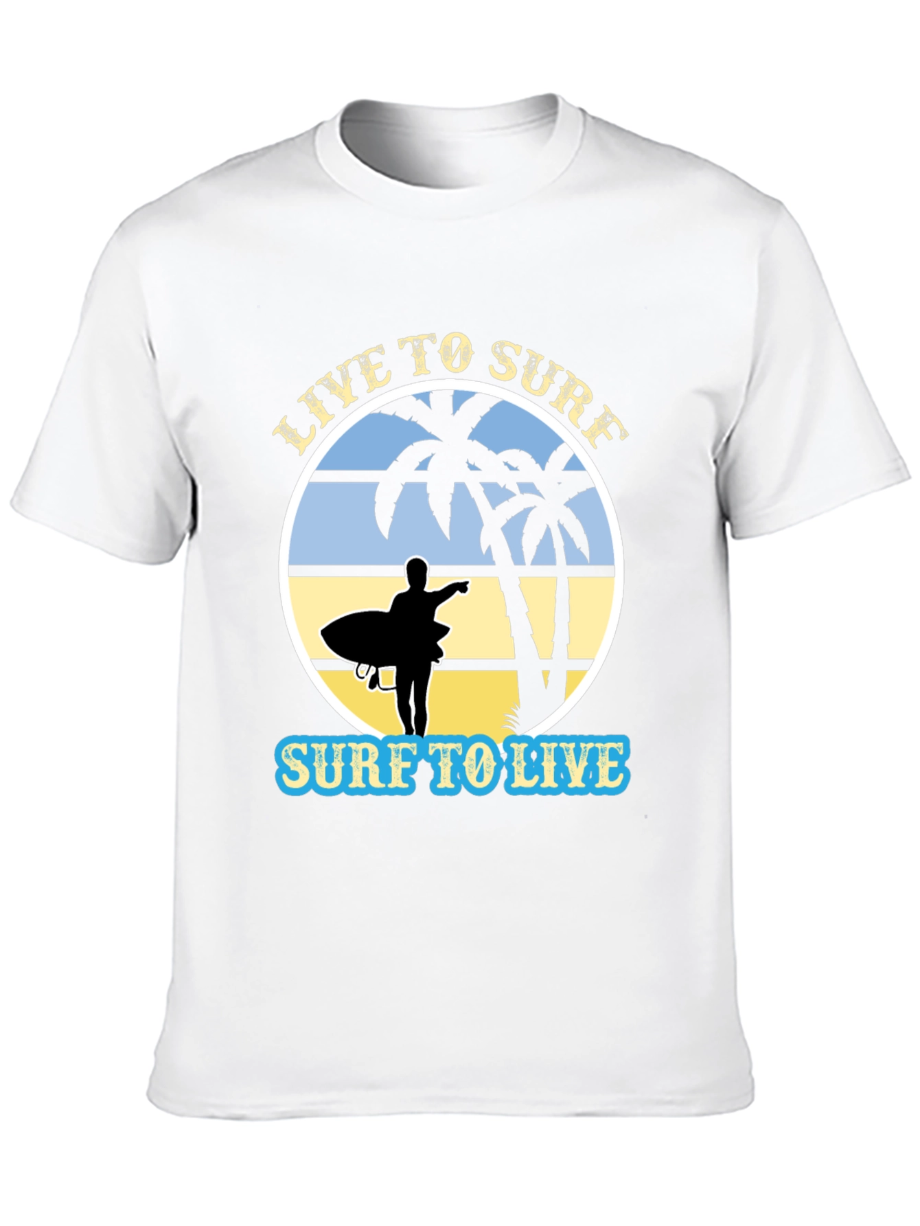 Live to Surf Black Graphic T-Shirt