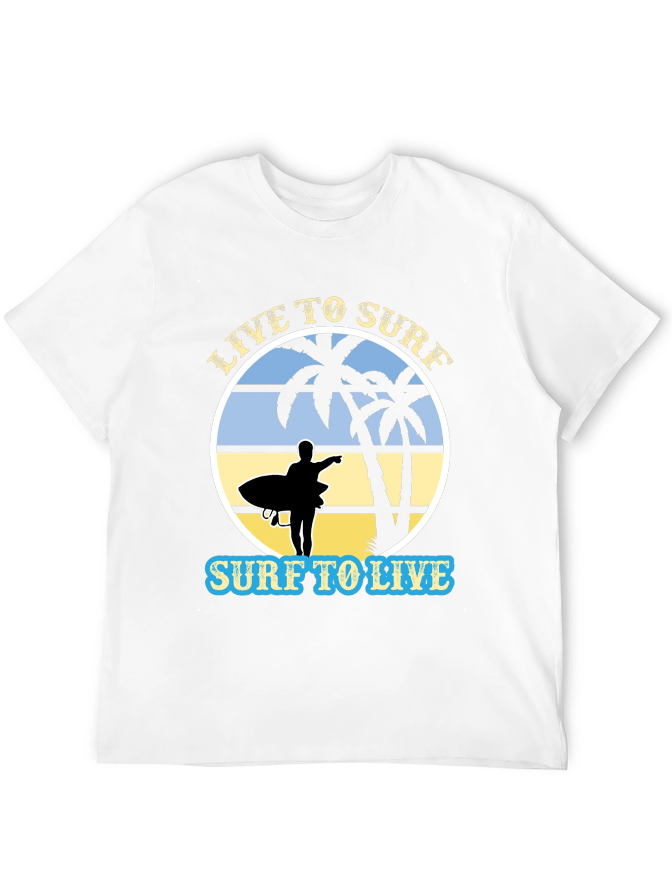 Live to Surf Black Graphic T-Shirt