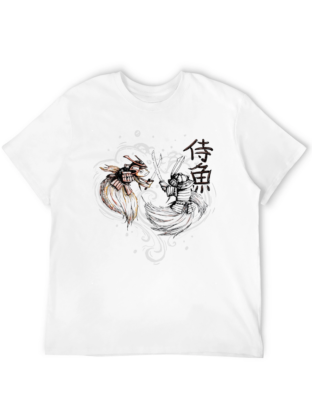 Samurai Dragon Duel Black T-Shirt