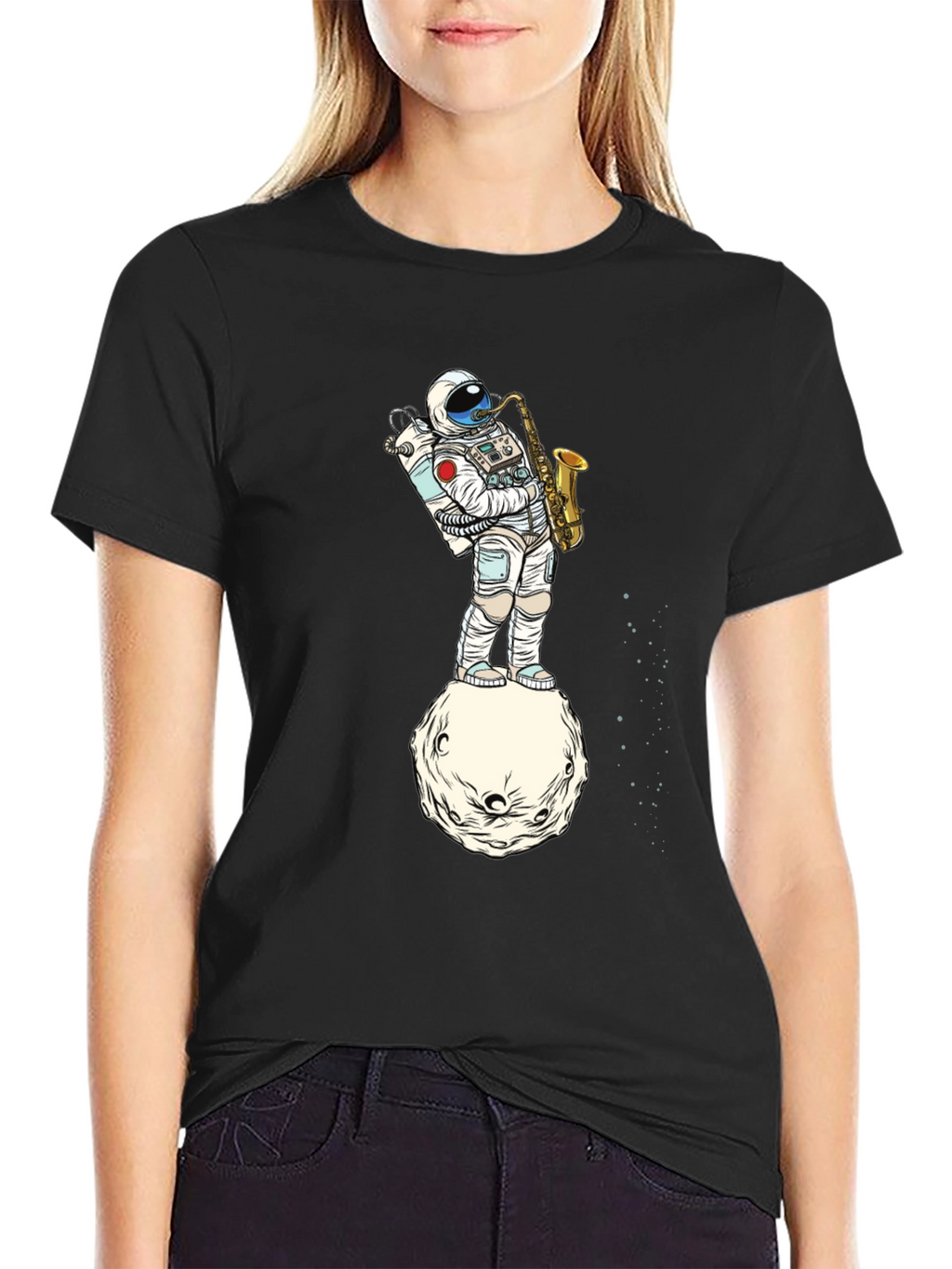 Astronaut Sax T-Shirt - Space Musician Tee