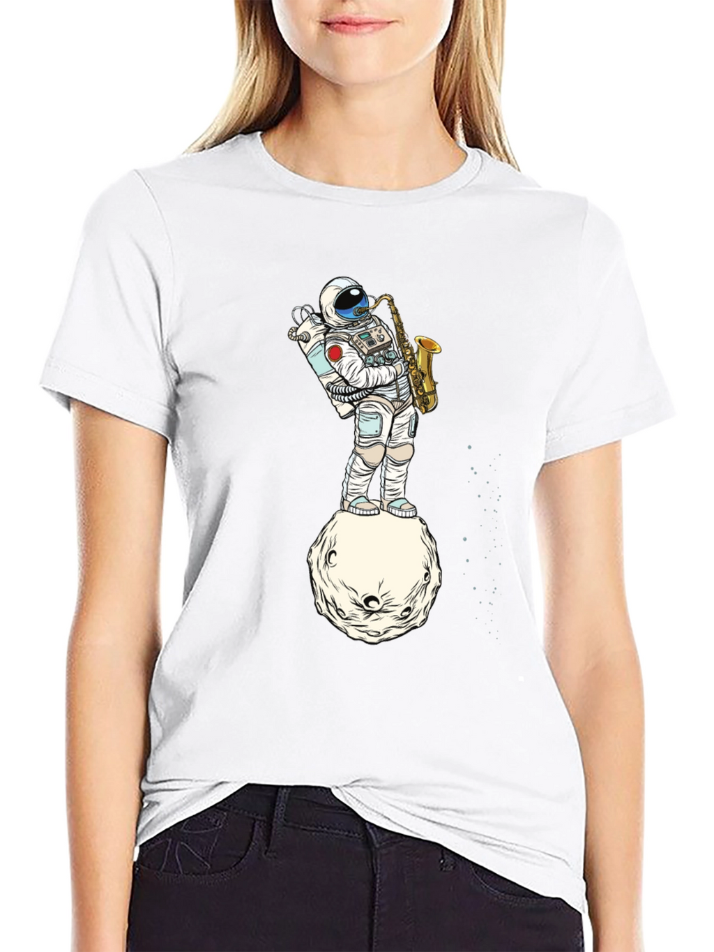 Astronaut Sax T-Shirt - Space Musician Tee