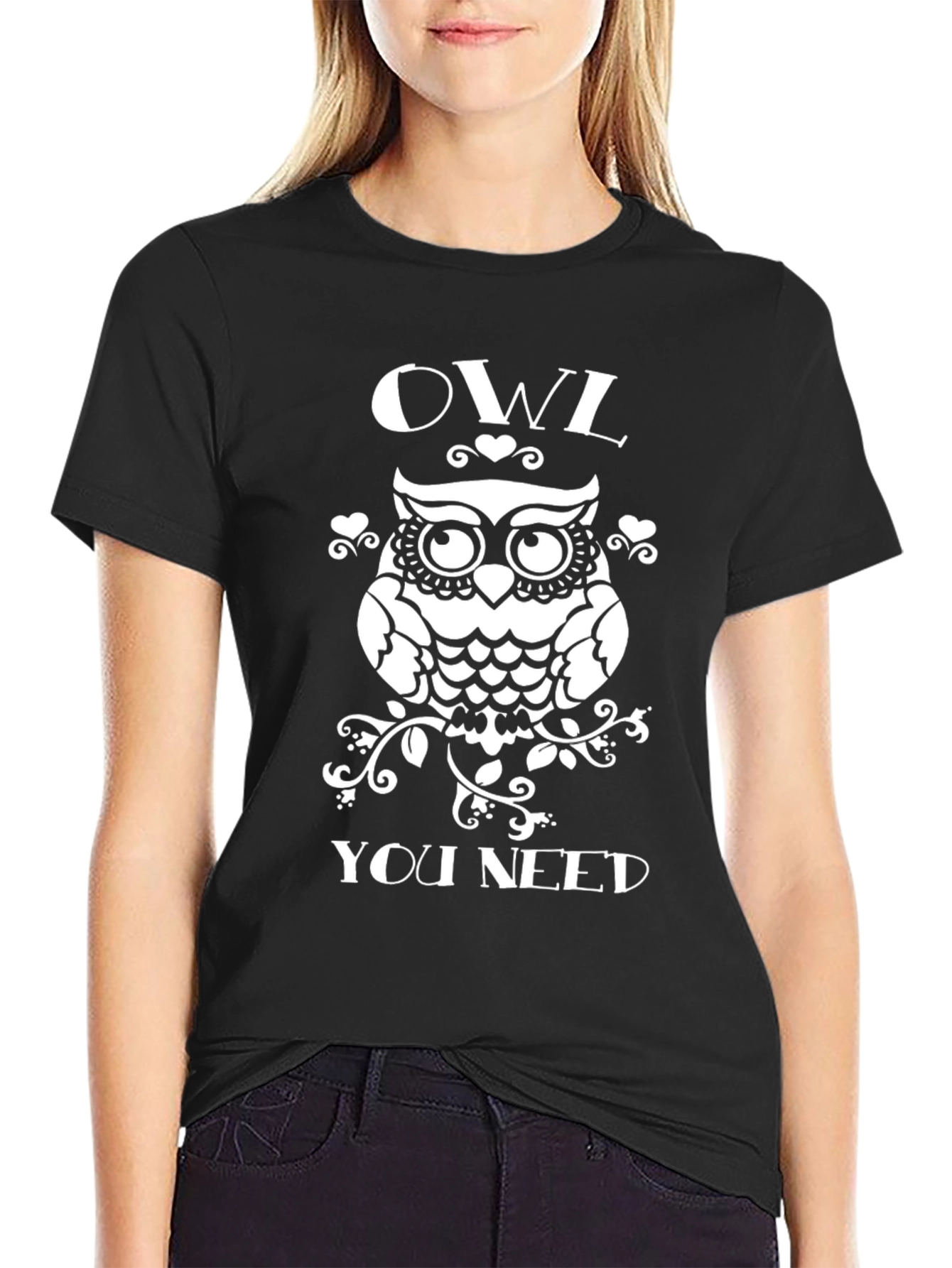 Owl You Need Black Graphic T-Shirt