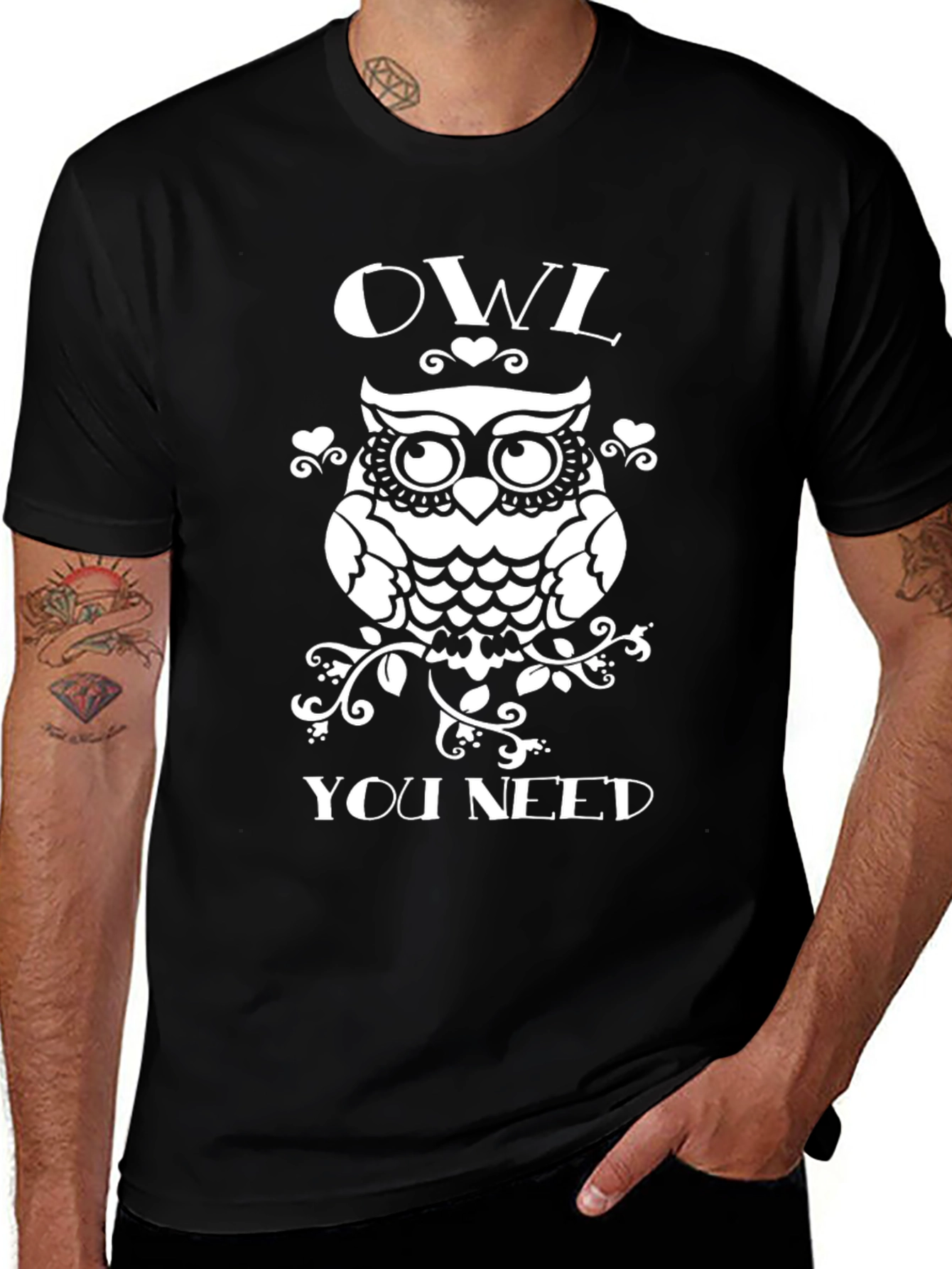 Owl You Need Black Graphic T-Shirt