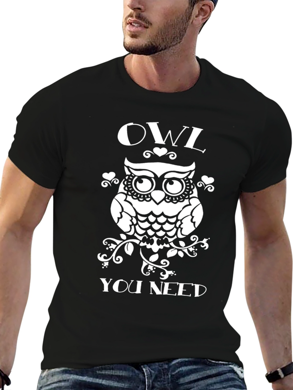 Owl You Need Black Graphic T-Shirt