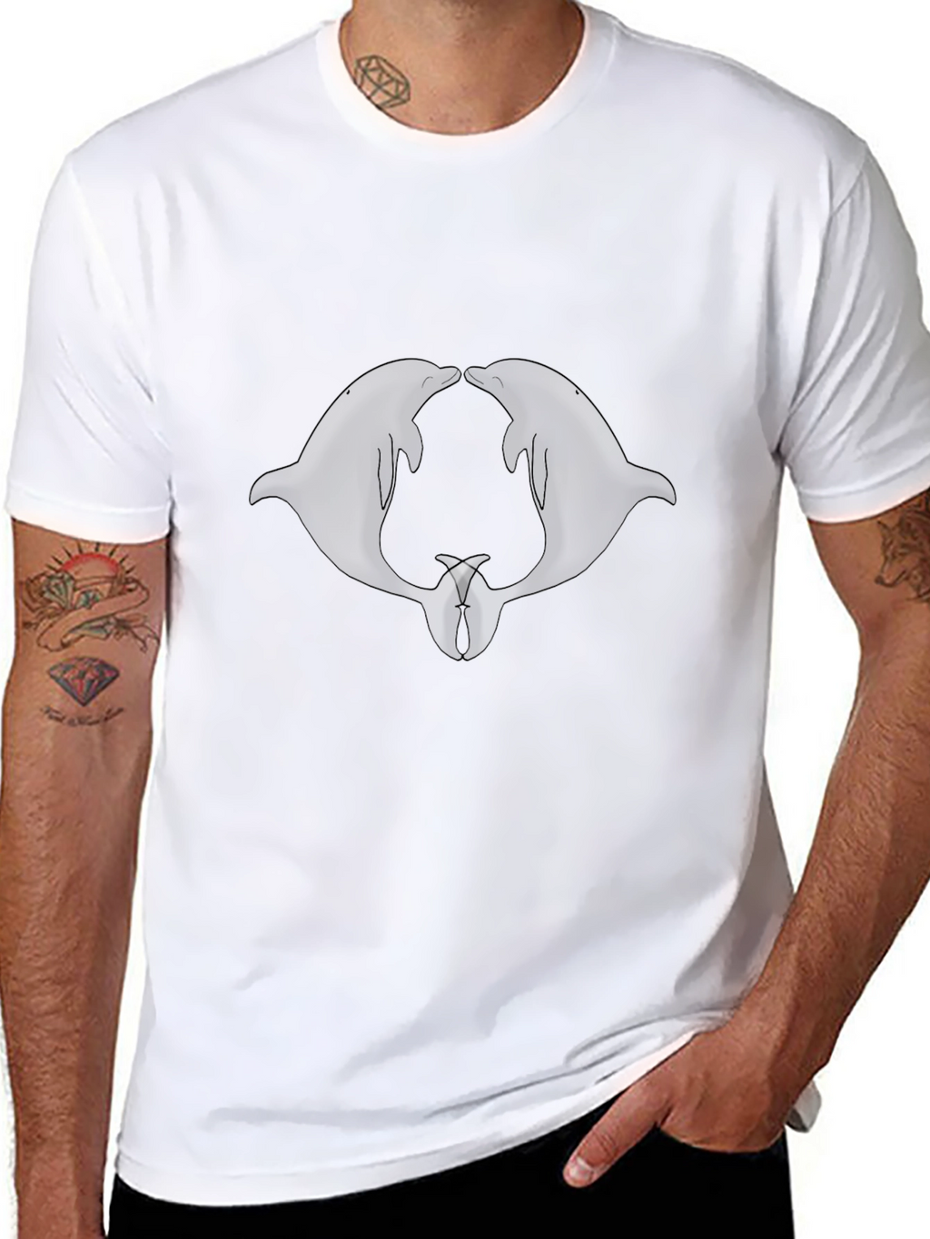 Dolphin Duo Graphic Tee - Black